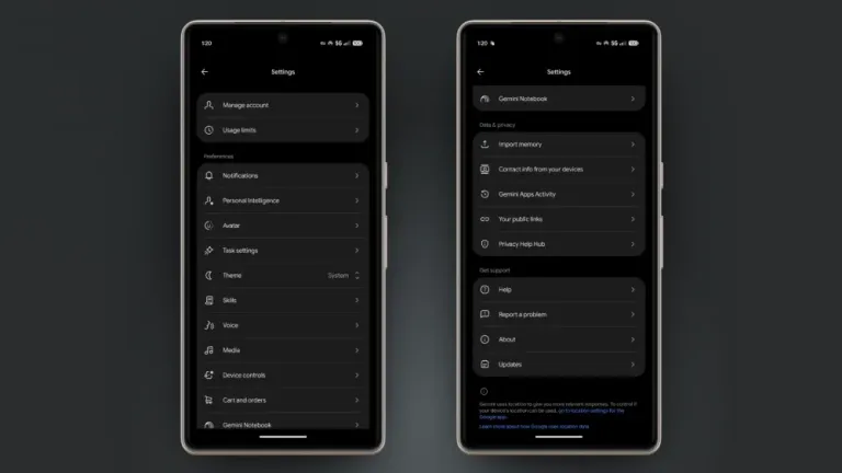 Gemini для Android получил обновлённый интерфейс с единым меню настроек